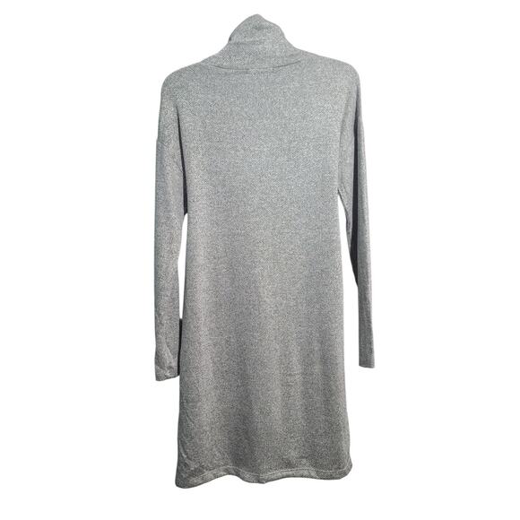 Gilli Gray Tie Front Waist Mock Neck Long Sleeve Knit Dress Size S - Picture 3 of 5